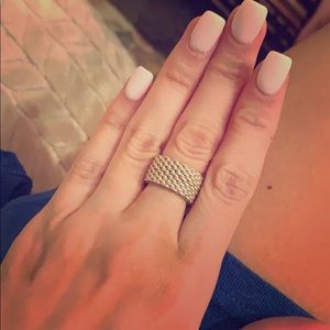 Tiffany and co somerset mesh woven ring.